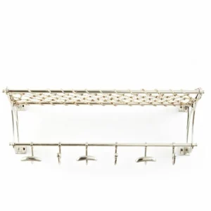 Billig ⌛ SCHNEIDER ELECTRIC Wandgarderobe Garderobenhaken Kleiderhaken Netz-Ablage Edelstahl Silber 64 Cm ❤️ 10