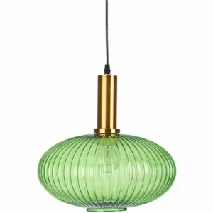 Bester Verkauf 💯 SCHNEIDER ELECTRIC Hängeleuchte Cristal – Mit Lampenschirm Glaskörper Grün Deko-Lampe – Metall Glas 😉 9