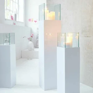 Budget 🔥 SCHNEIDER ELECTRIC Windlichtsäule Bodenwindlicht Kerzenhalter Wohnzimmerdeko Glossy 80 Cm 🔔 12