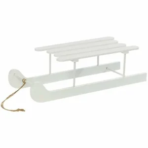 Rabatt 🔔 SCHNEIDER ELECTRIC Deko-Objekt Schlitten Tischdeko Weihnachtsdeko Holz Weiß XMAS L50 X B19 X H14cm ⭐ 6