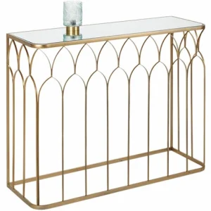 Top 10 👍 SCHNEIDER ELECTRIC Konsolentisch Luisa – Elegante Form Beistelltisch Anrichte Raumteiler Gold Glas 🛒 13