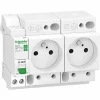 Schlussverkauf 😍 RESI9 XE – COMBIN DISJ+2 STROMSTECKDOSEN – 1P+N – 16A – KURVE – STECKER SCHNEIDER ELECTRIC 🧨 5